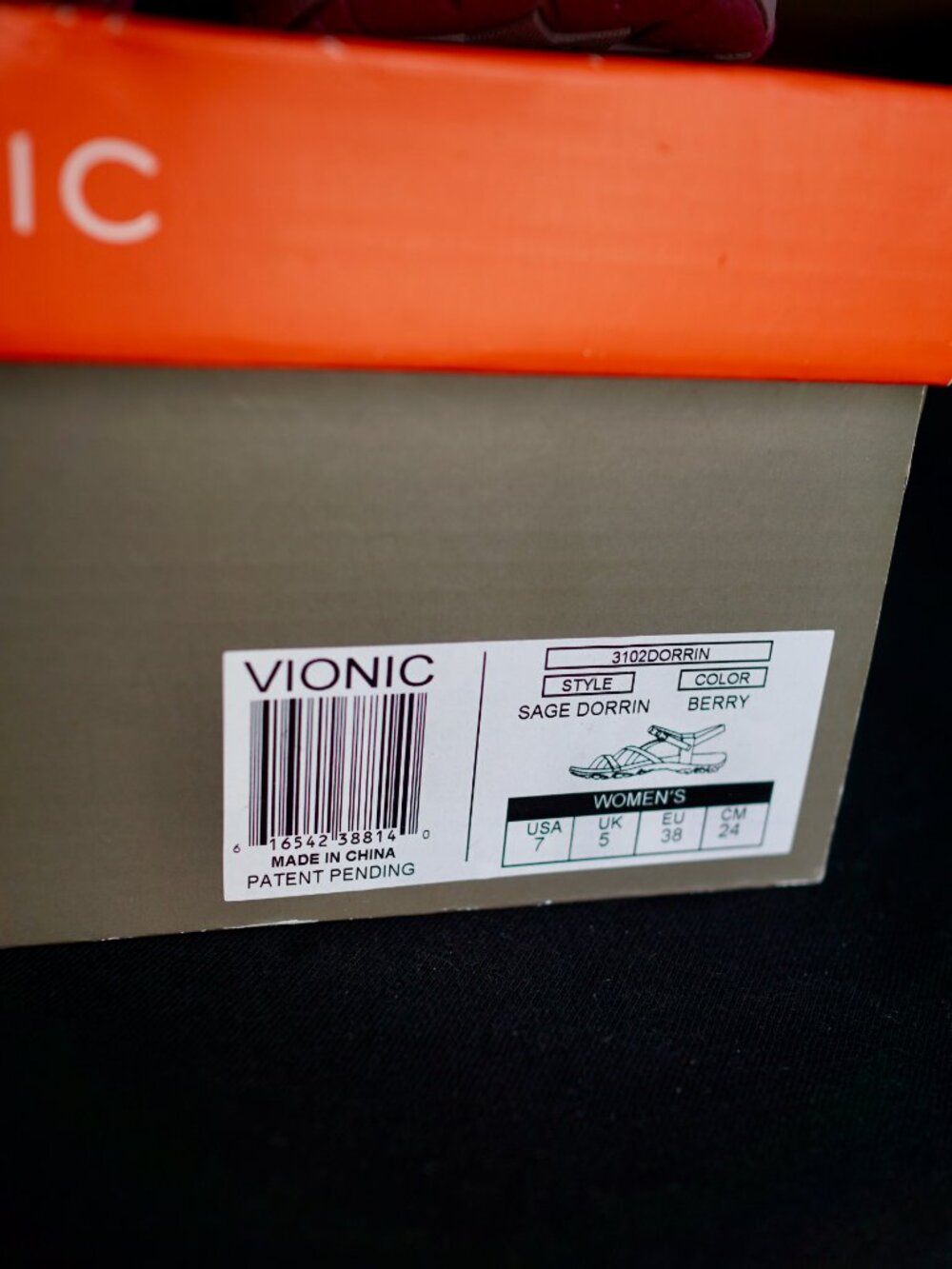 Vionic Sage Dorrin Berry Pink Purple Orthopaedic Sport Sandals Size 7 - Picture 3 of 5